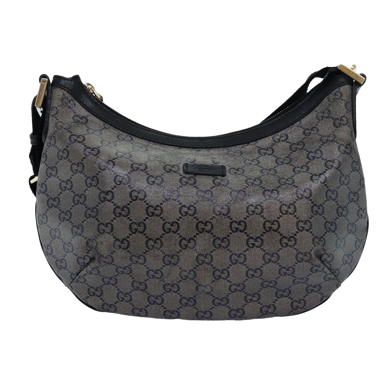 GUCCI GG crystal Shoulder Bag PVC Leather Black 181092 1669 ki4485