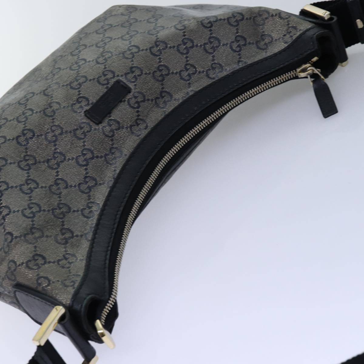 GUCCI GG crystal Shoulder Bag PVC Leather Black 181092 1669 ki4485