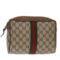 GUCCI GG Supreme Web Sherry Line Clutch Bag PVC Beige Red 89 01 012 ki4502