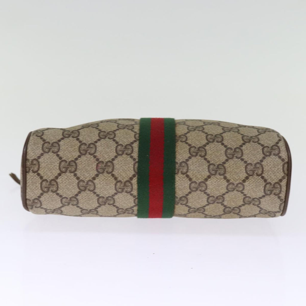 GUCCI GG Supreme Web Sherry Line Clutch Bag PVC Beige Red 89 01 012 ki4502