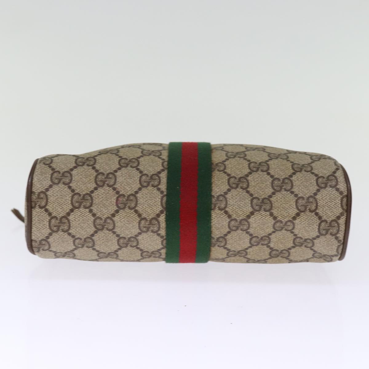 GUCCI GG Supreme Web Sherry Line Clutch Bag PVC Beige Red 89 01 012 ki4502