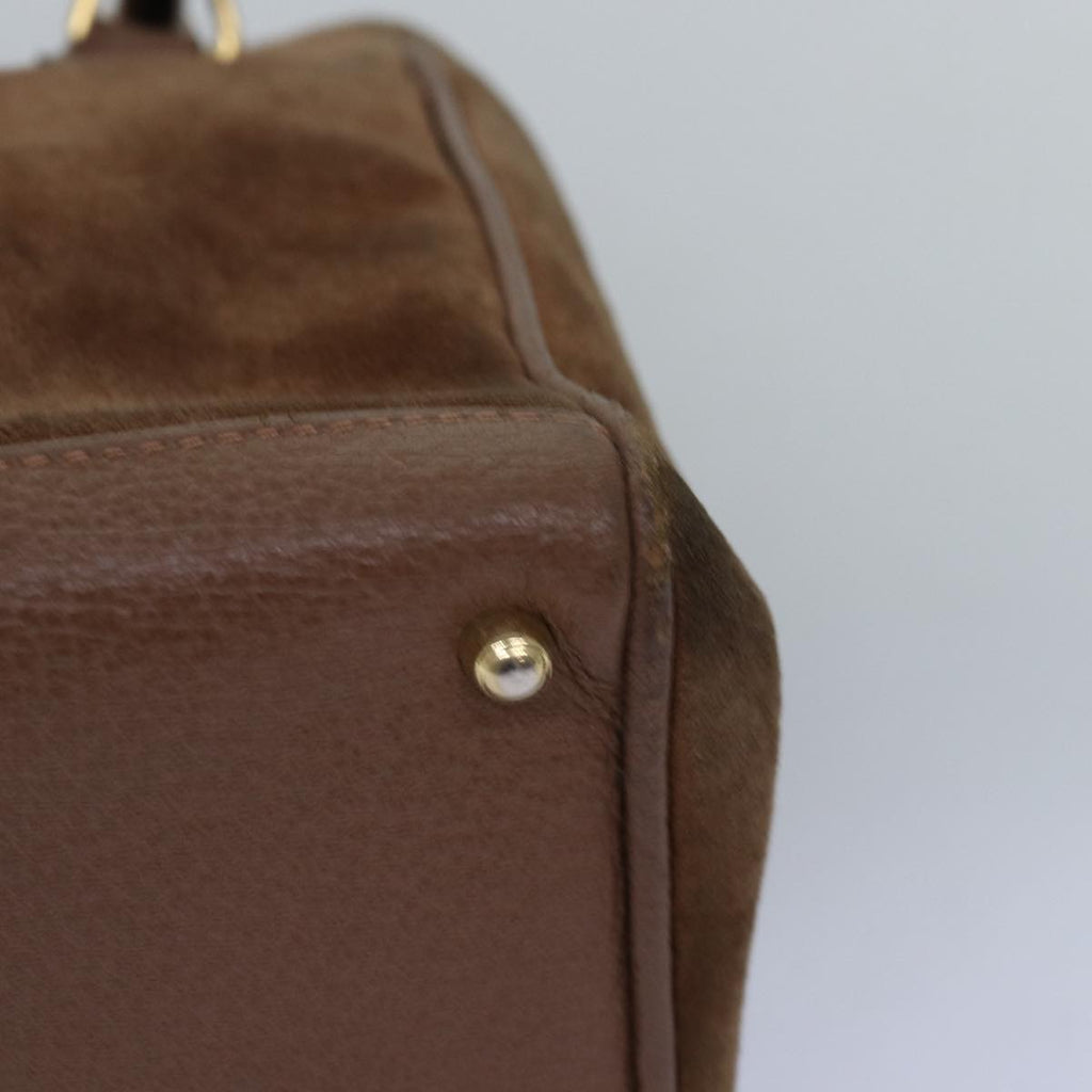 GUCCI Bamboo Diamante Hand Bag Suede Brown 000 123 0316 ki4507