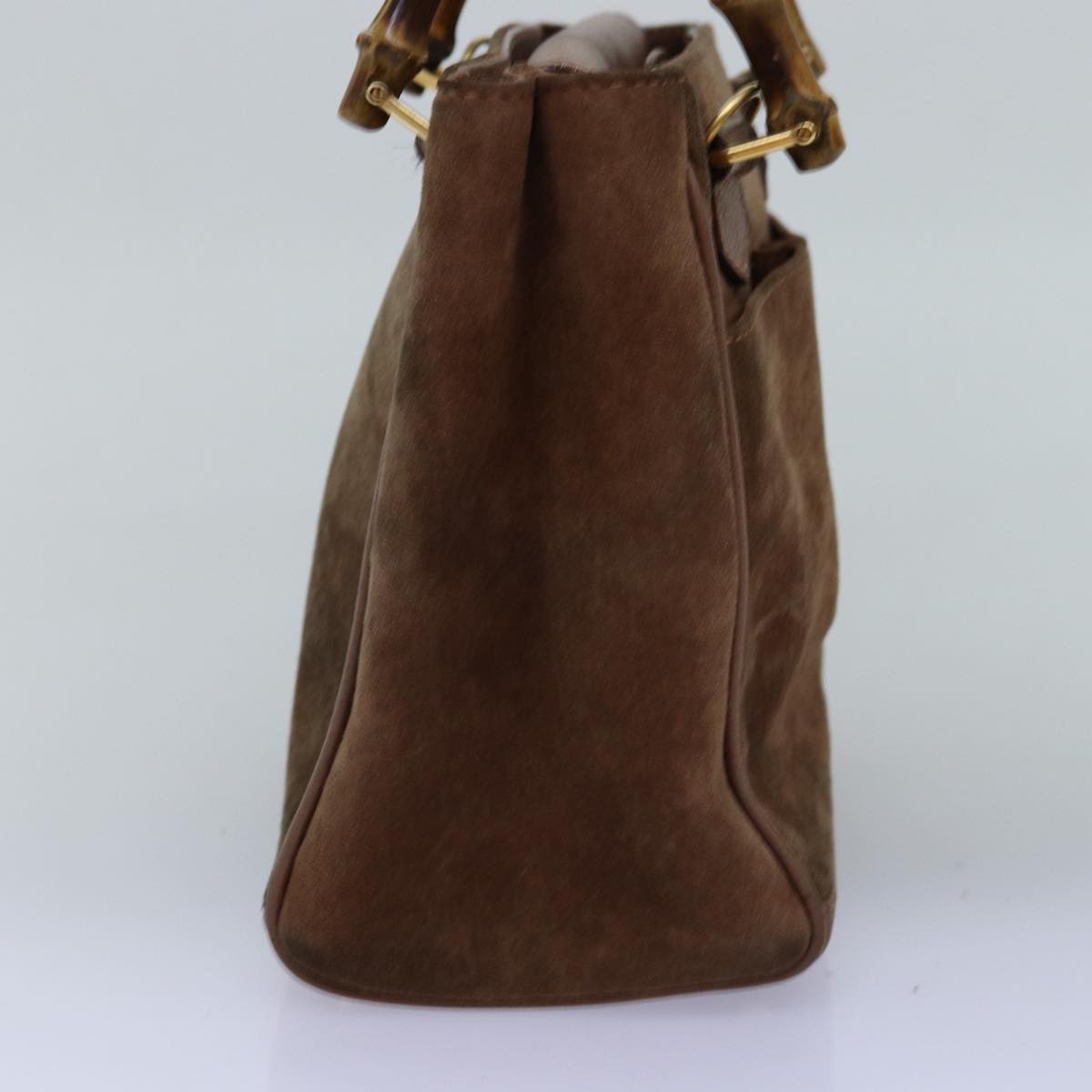 GUCCI Bamboo Diamante Hand Bag Suede Brown 000 123 0316 ki4507