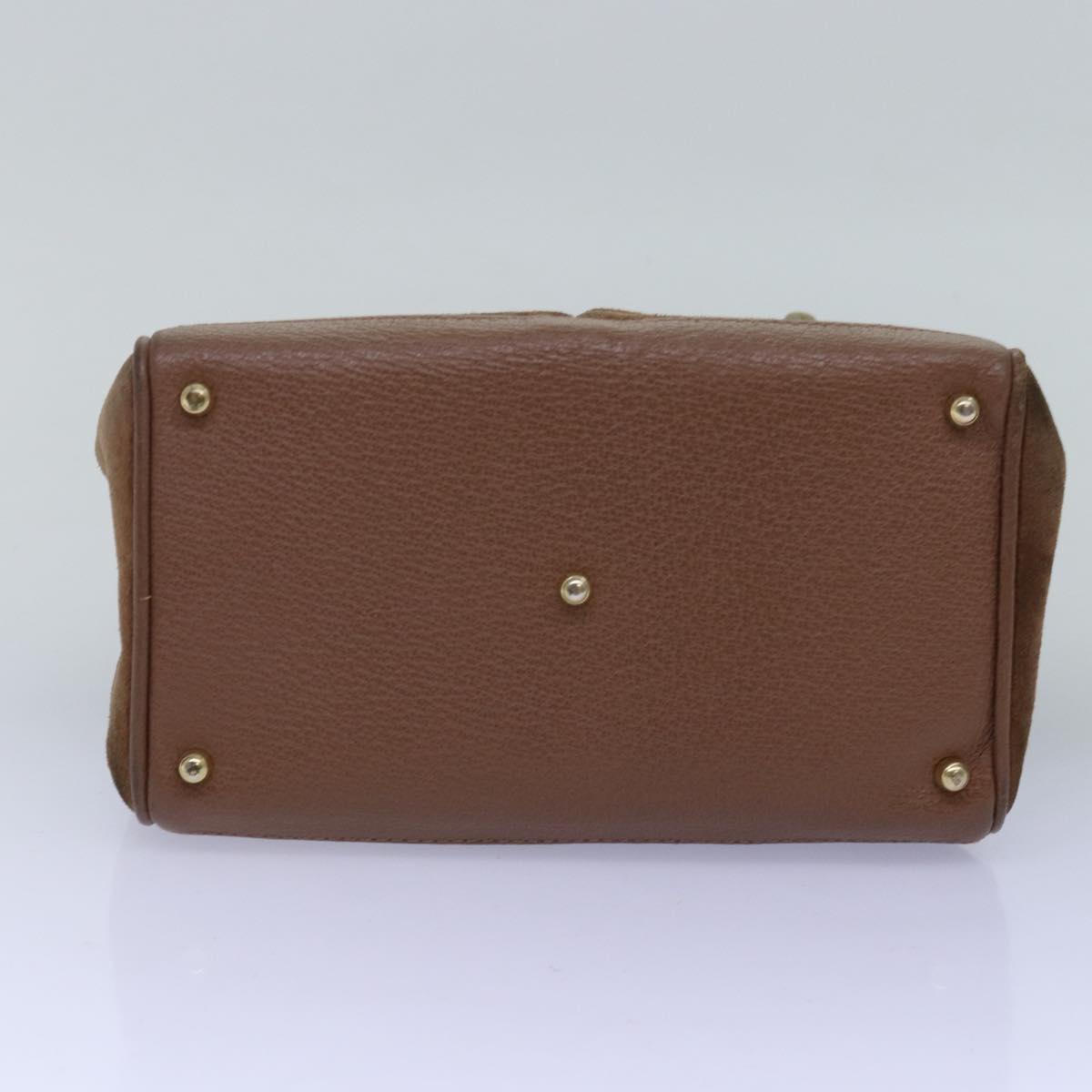 GUCCI Bamboo Diamante Hand Bag Suede Brown 000 123 0316 ki4507