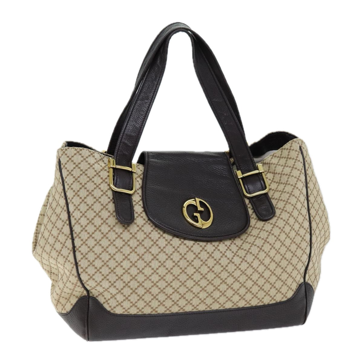 GUCCI Diamante Hand Bag Canvas Beige 251826 ki4519