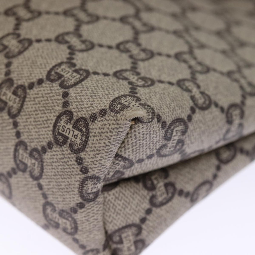 GUCCI GG Plus Supreme Clutch Bag PVC Beige ki4521