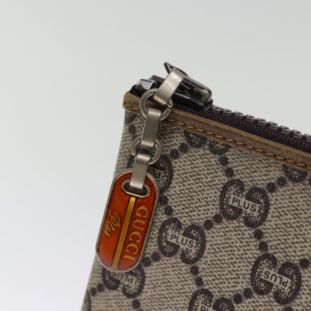 GUCCI GG Plus Supreme Clutch Bag PVC Beige ki4521