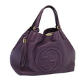 GUCCI Soho Interlocking Fringe Tote Bag Leather Purple 282309 ki4558