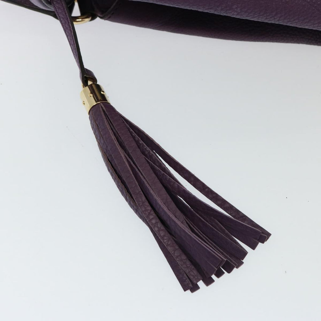 GUCCI Soho Interlocking Fringe Tote Bag Leather Purple 282309 ki4558
