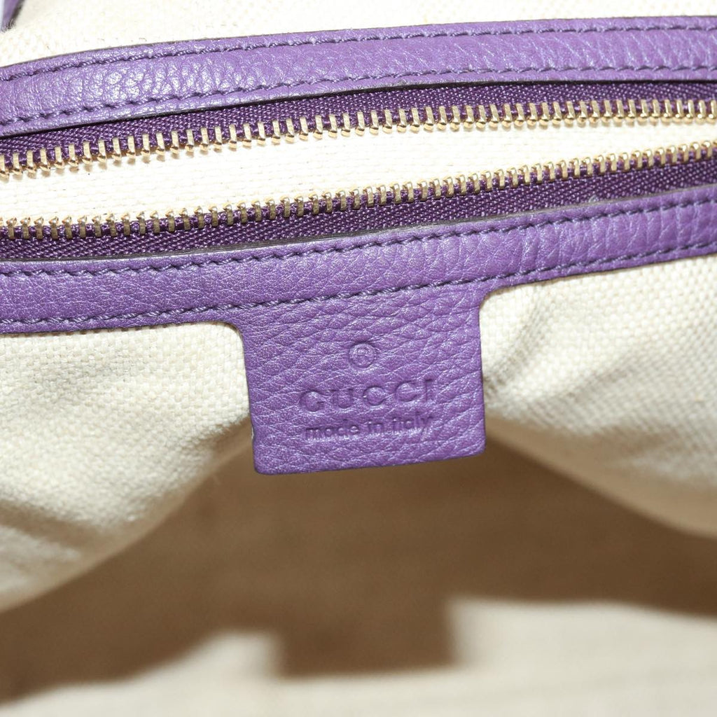 GUCCI Soho Interlocking Fringe Tote Bag Leather Purple 282309 ki4558