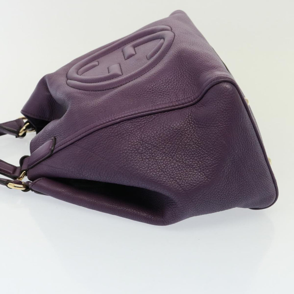 GUCCI Soho Interlocking Fringe Tote Bag Leather Purple 282309 ki4558
