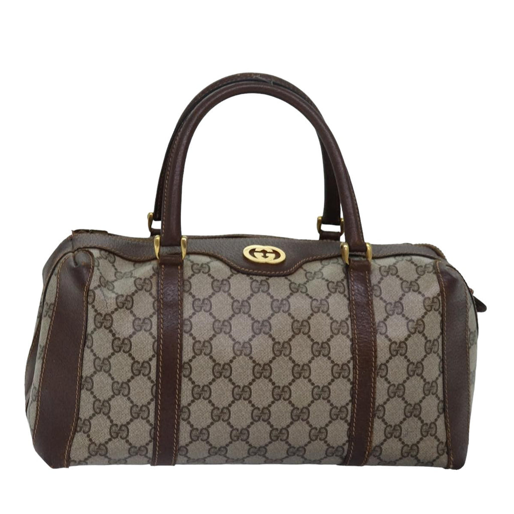 GUCCI GG Supreme Mini Boston Bag PVC Beige ki4575