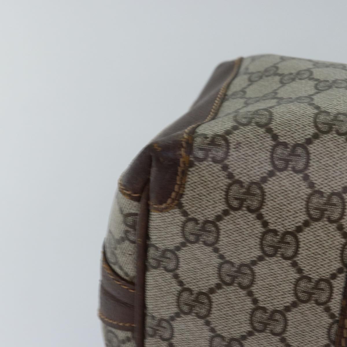 GUCCI GG Supreme Mini Boston Bag PVC Beige ki4575
