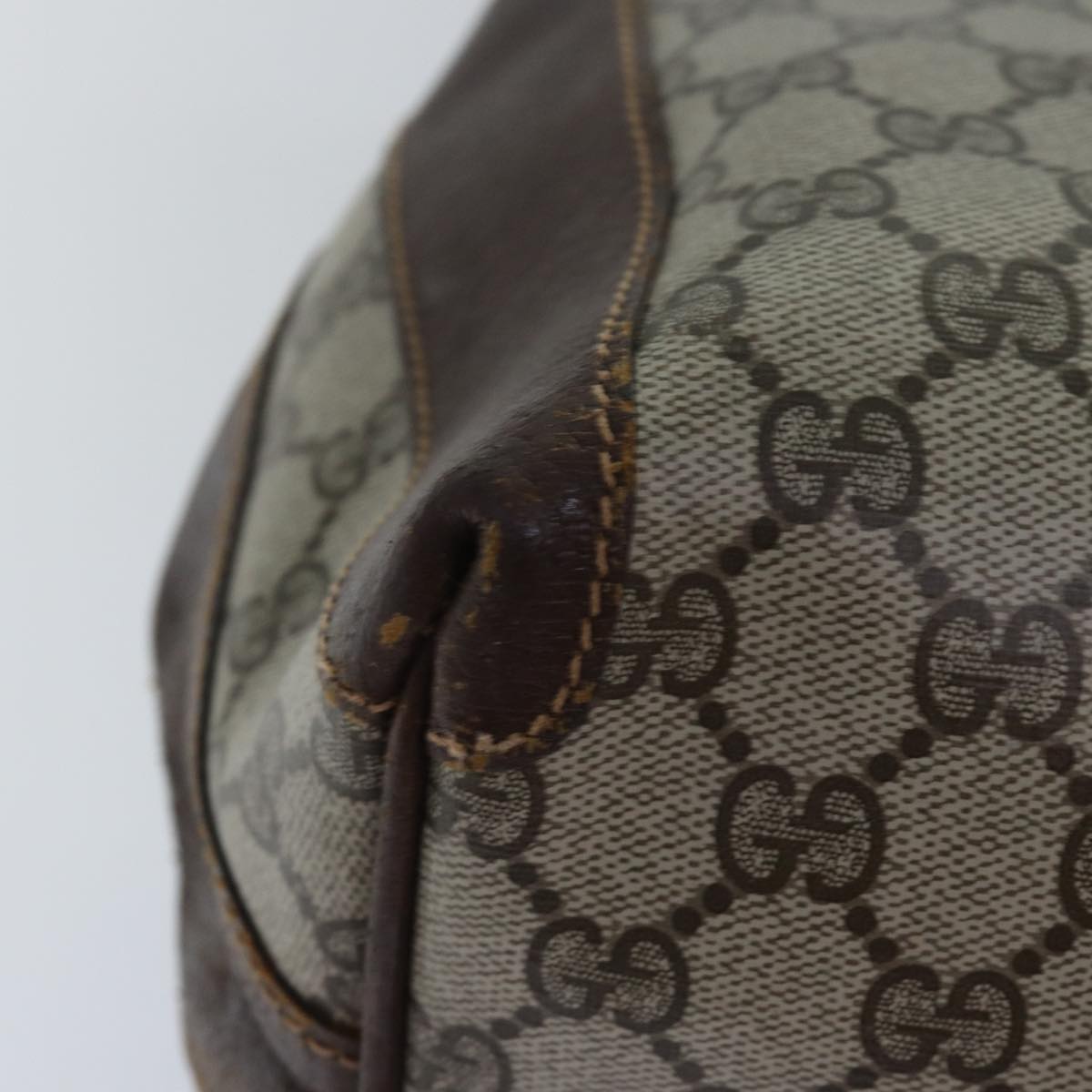 GUCCI GG Supreme Mini Boston Bag PVC Beige ki4575