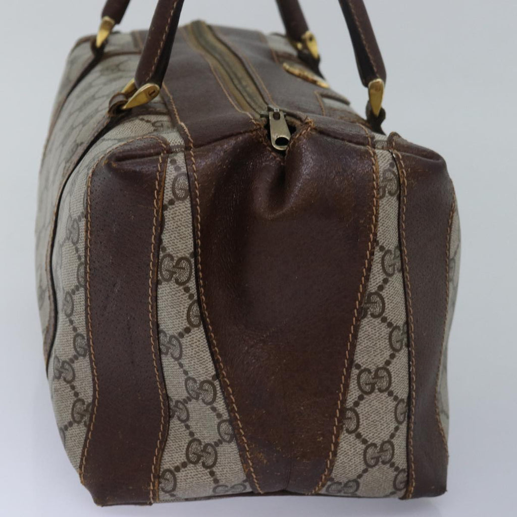 GUCCI GG Supreme Mini Boston Bag PVC Beige ki4575