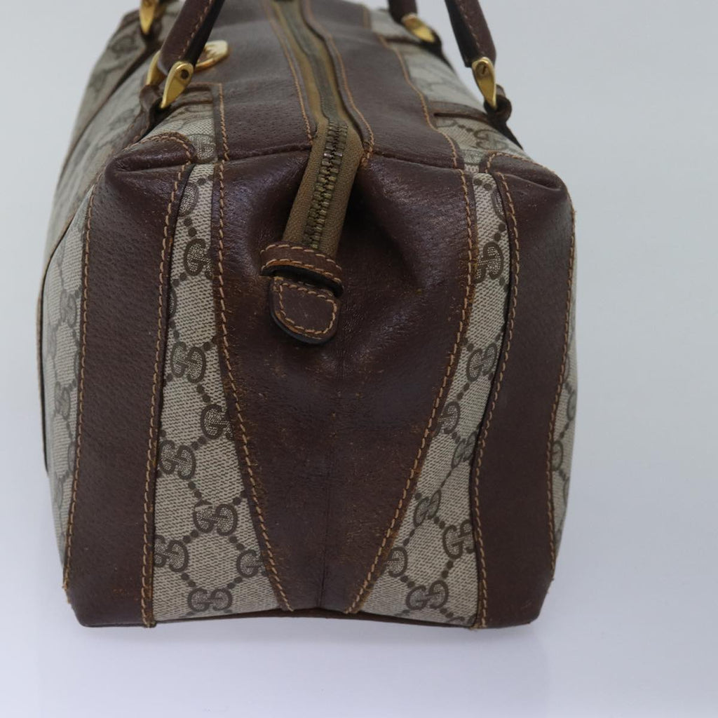 GUCCI GG Supreme Mini Boston Bag PVC Beige ki4575