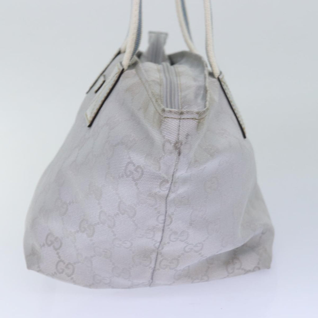 GUCCI GG Canvas Sherry Line Tote Bag Silver Gray 131228 ki4597
