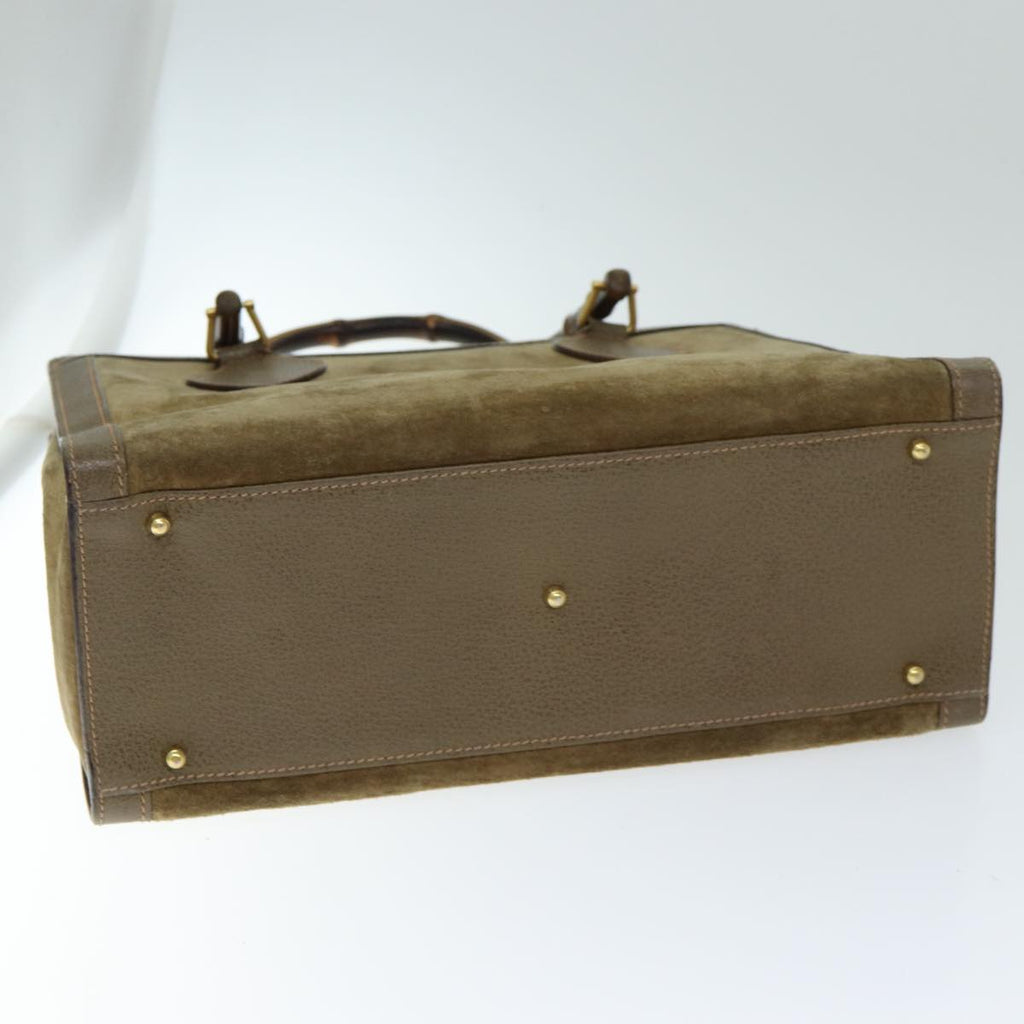GUCCI Bamboo Diana Hand Bag Suede Brown 002 853 0260 ki4617