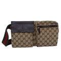 GUCCI GG Canvas Web Sherry Line Waist bag Beige Red Green 28566 ki4620