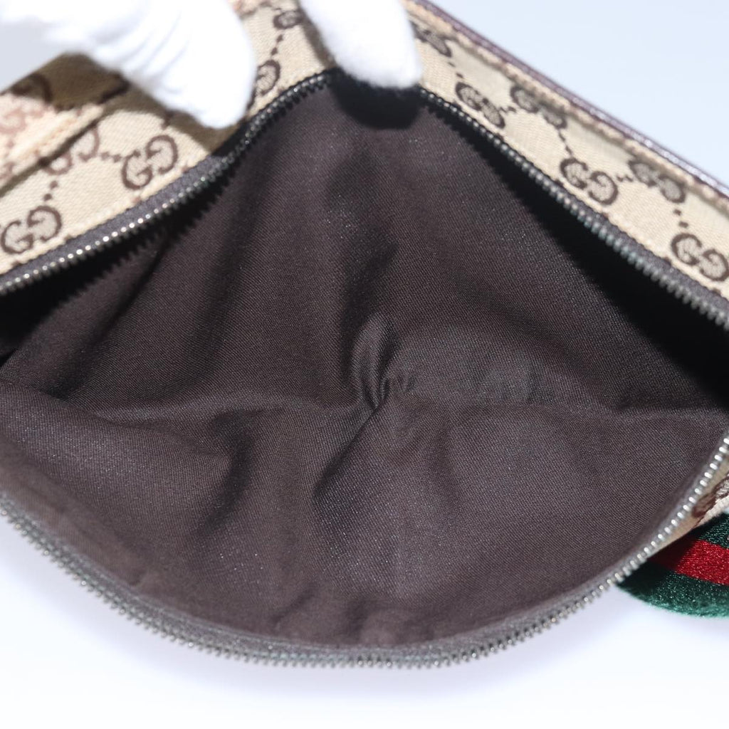 GUCCI GG Canvas Web Sherry Line Waist bag Beige Red Green 28566 ki4620