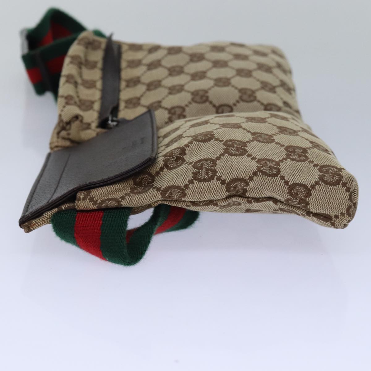 GUCCI GG Canvas Web Sherry Line Waist bag Beige Red Green 28566 ki4620