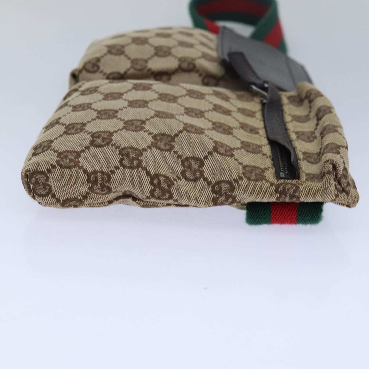 GUCCI GG Canvas Web Sherry Line Waist bag Beige Red Green 28566 ki4620