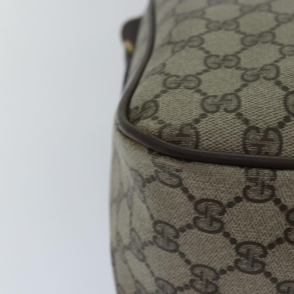 GUCCI GG Supreme Web Sherry Line Boston Bag PVC Leather Beige ki4633