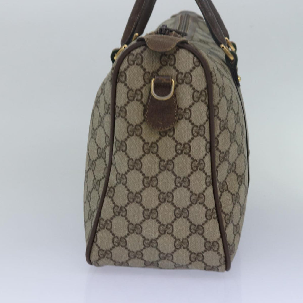 GUCCI GG Supreme Web Sherry Line Boston Bag PVC Leather Beige ki4633