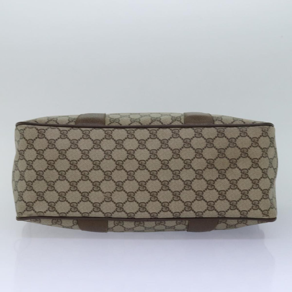 GUCCI GG Supreme Web Sherry Line Boston Bag PVC Leather Beige ki4633