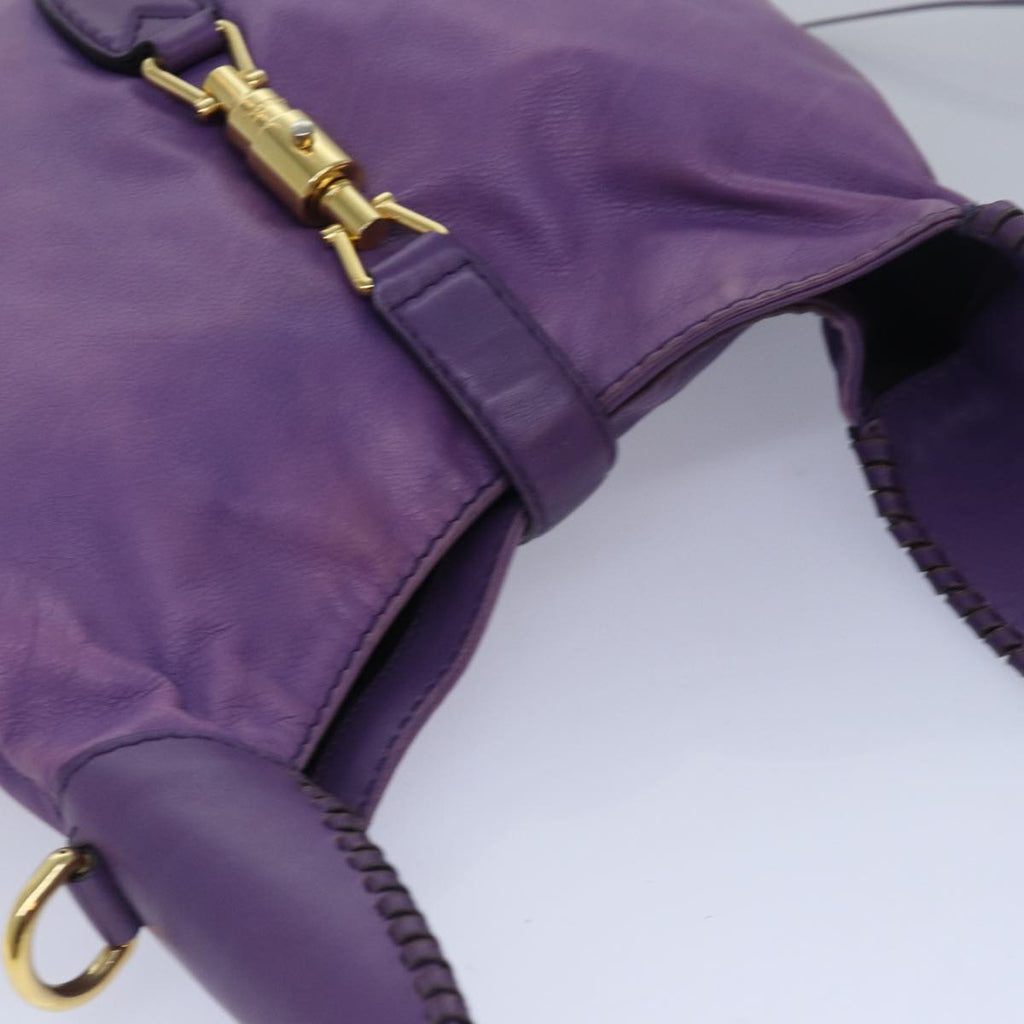 GUCCI Jackie Shoulder Bag Leather 2way Purple 219725 ki4655