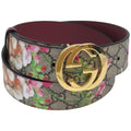 GUCCI GG Blooms Belt PVC 37.4"" Beige 370543 ki4672