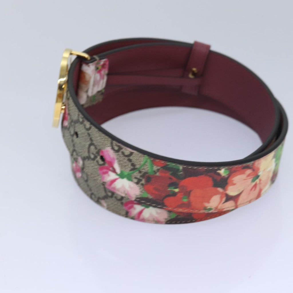 GUCCI GG Blooms Belt PVC 37.4"" Beige 370543 ki4672