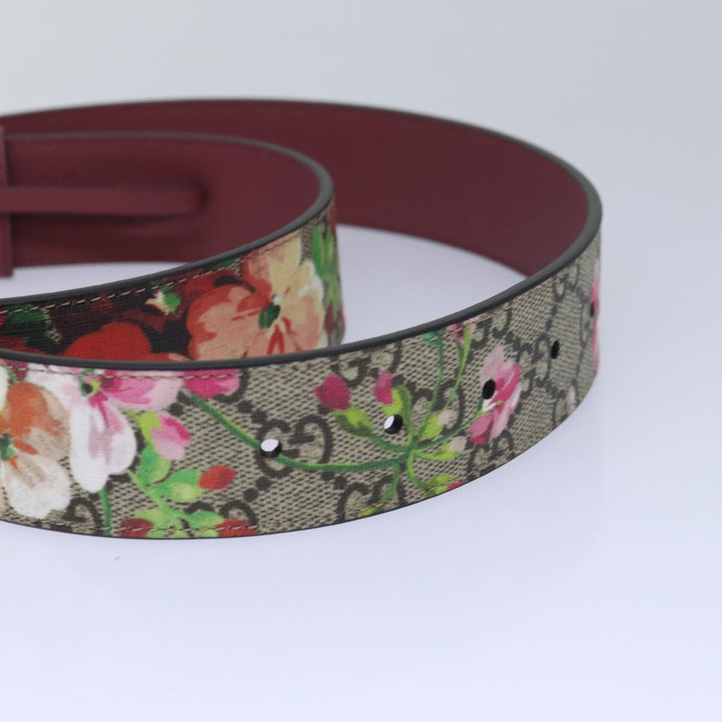 GUCCI GG Blooms Belt PVC 37.4"" Beige 370543 ki4672