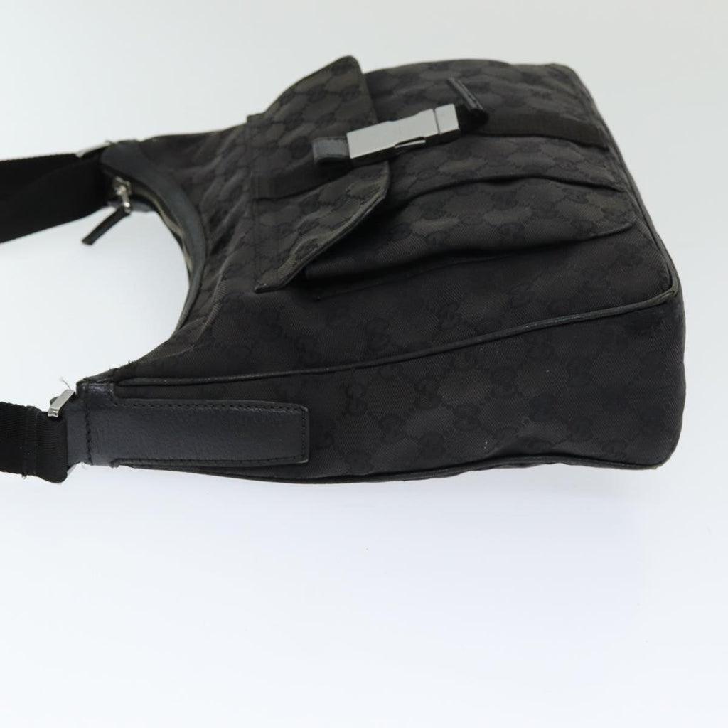 GUCCI GG Canvas Shoulder Bag Black 131211 ki4683