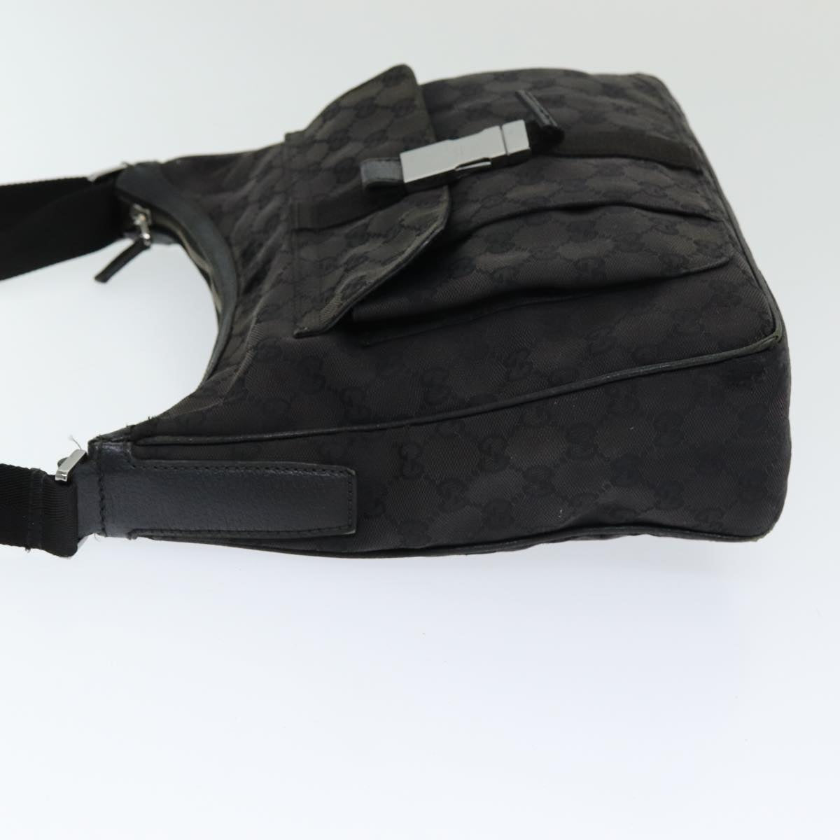 GUCCI GG Canvas Shoulder Bag Black 131211 ki4683