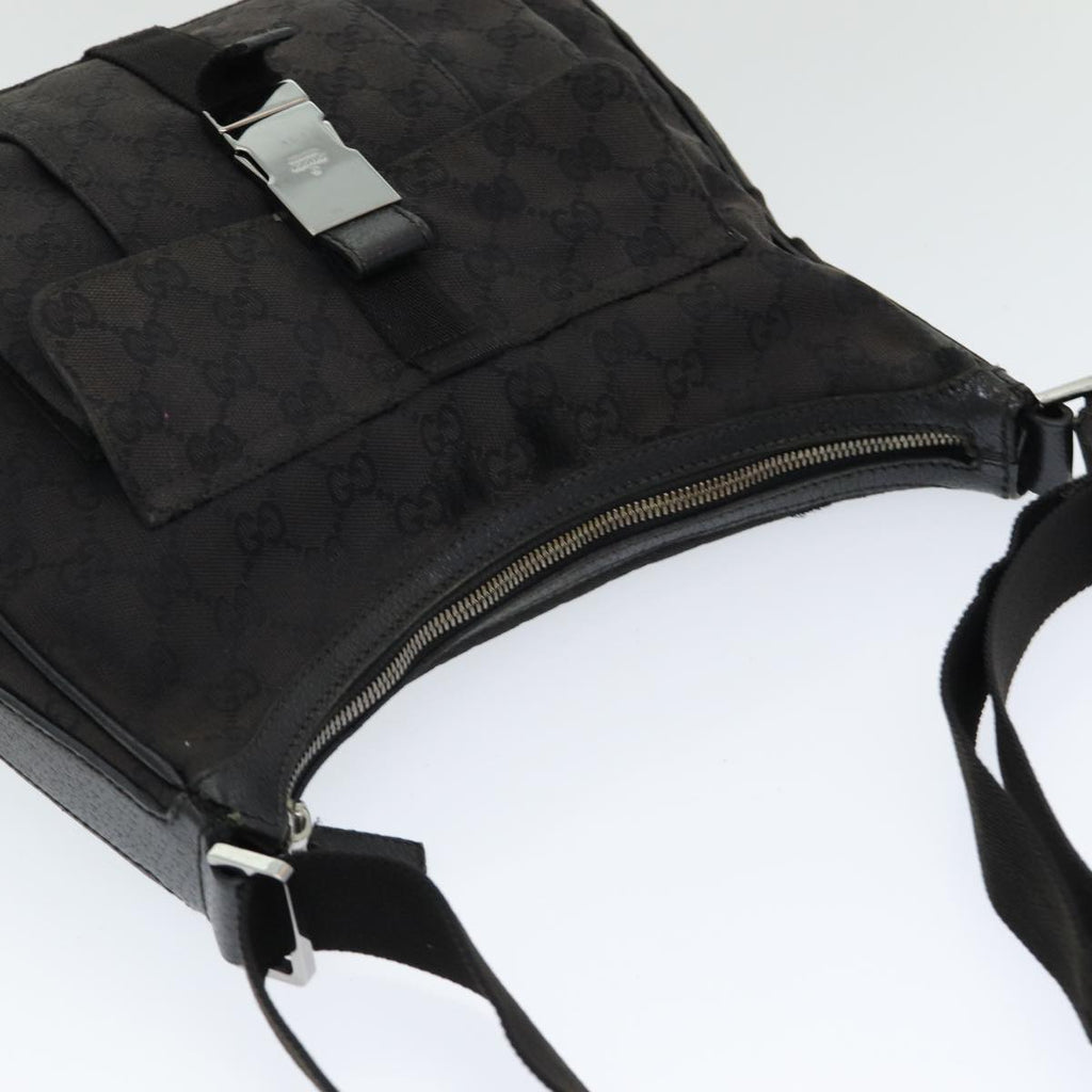 GUCCI GG Canvas Shoulder Bag Black 131211 ki4683