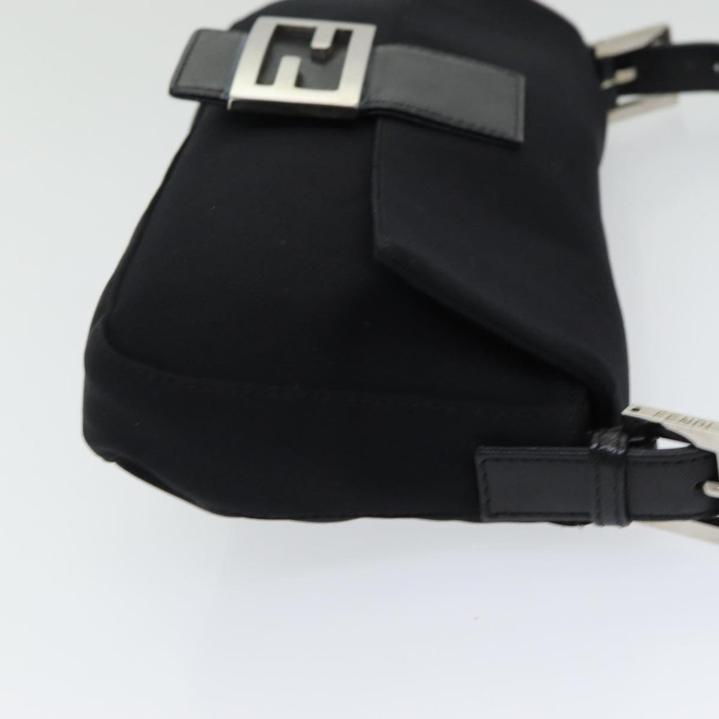 FENDI Mamma Baguette Shoulder Bag Nylon Black Silver ki4707