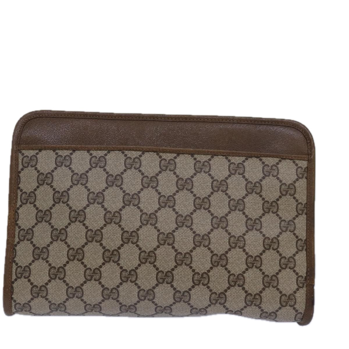GUCCI GG Supreme Clutch Bag PVC Beige 111 01 037 ki4721