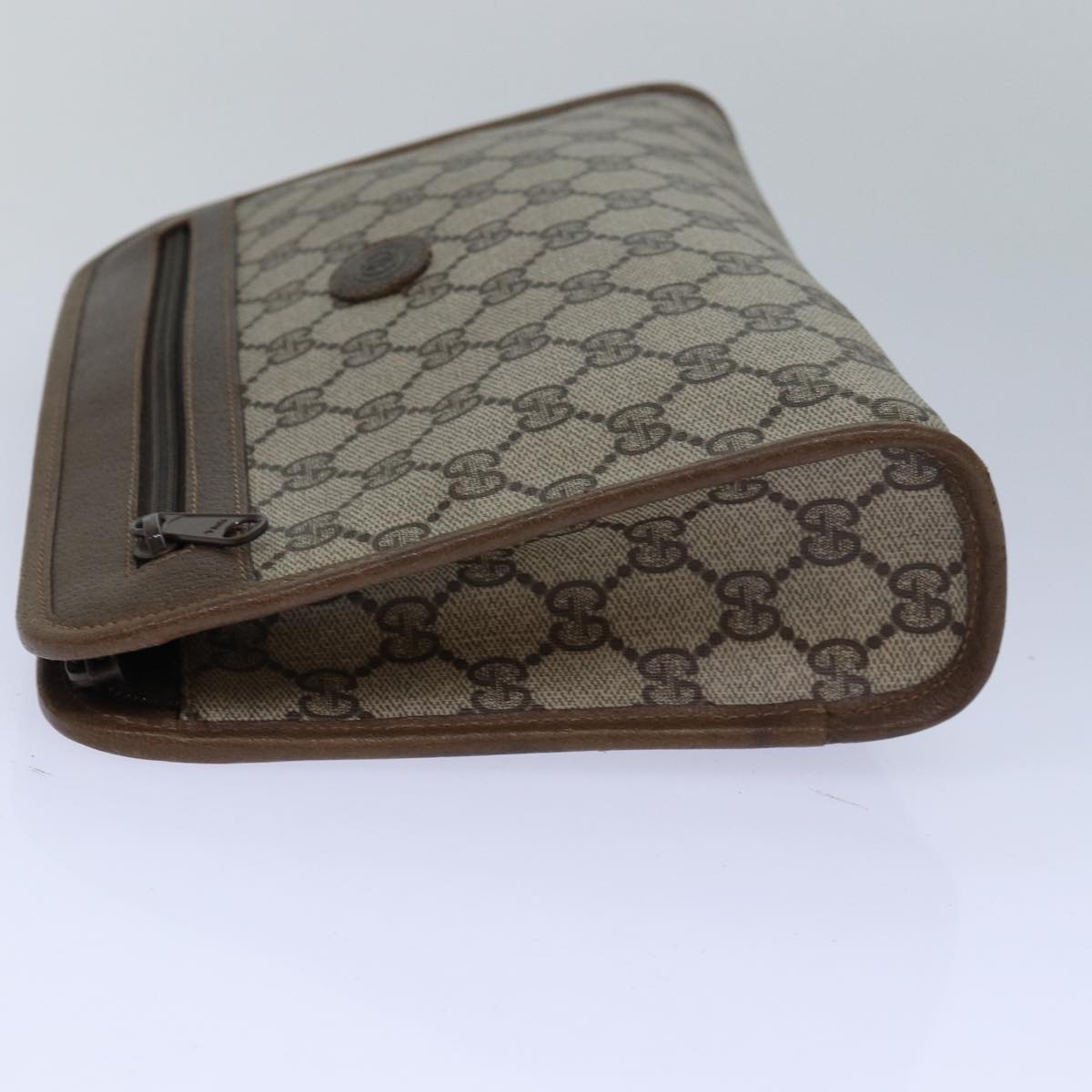 GUCCI GG Supreme Clutch Bag PVC Beige 111 01 037 ki4721