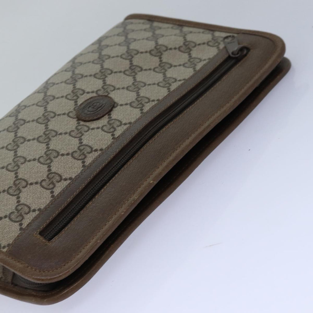 GUCCI GG Supreme Clutch Bag PVC Beige 111 01 037 ki4721