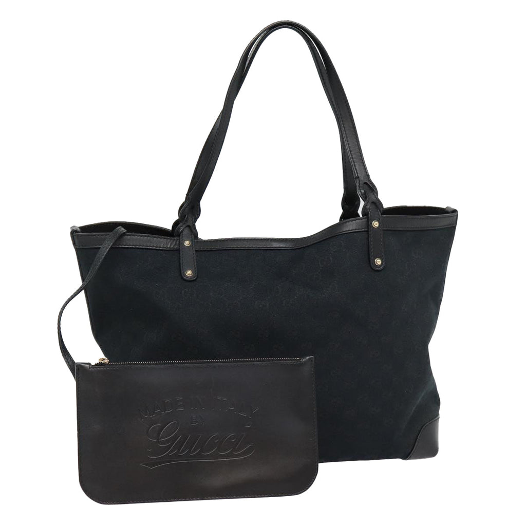 GUCCI GG Canvas Tote Bag Black Gold 247209 ki4735