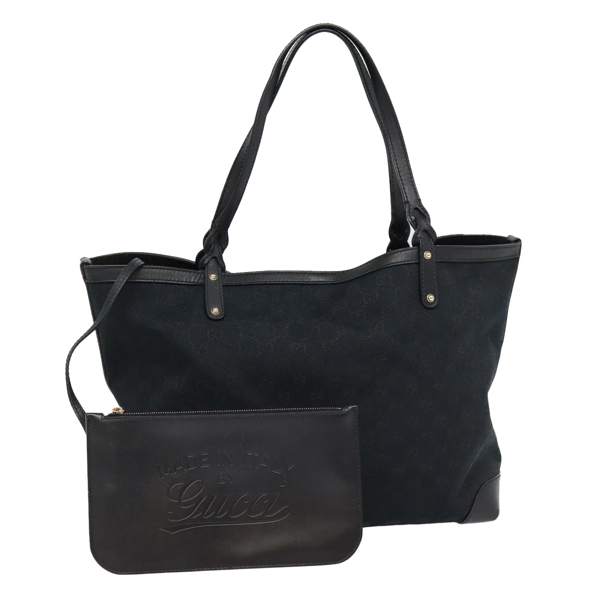 GUCCI GG Canvas Tote Bag Black Gold 247209 ki4735