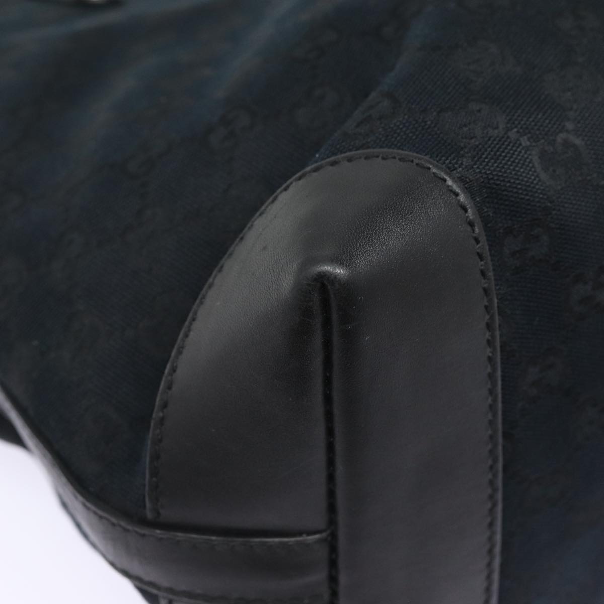 GUCCI GG Canvas Tote Bag Black Gold 247209 ki4735