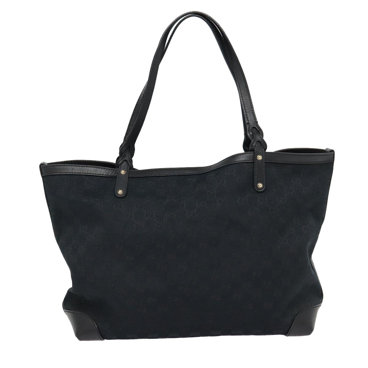 GUCCI GG Canvas Tote Bag Black Gold 247209 ki4735