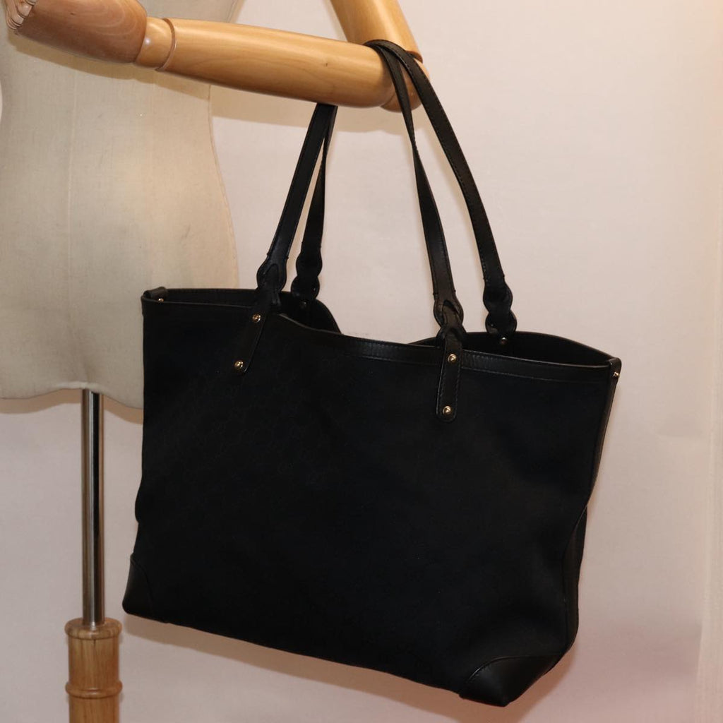 GUCCI GG Canvas Tote Bag Black Gold 247209 ki4735