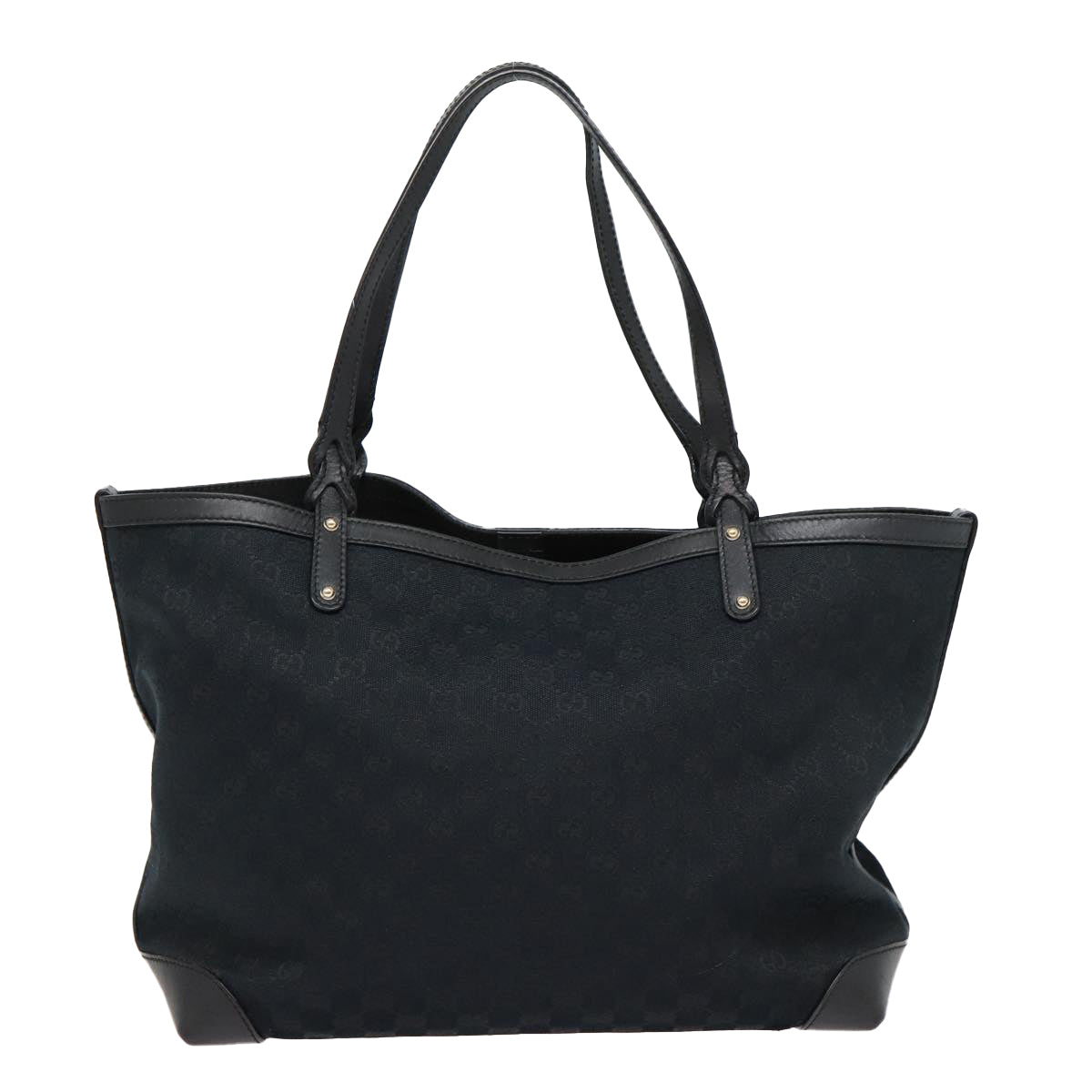 GUCCI GG Canvas Tote Bag Black Gold 247209 ki4735