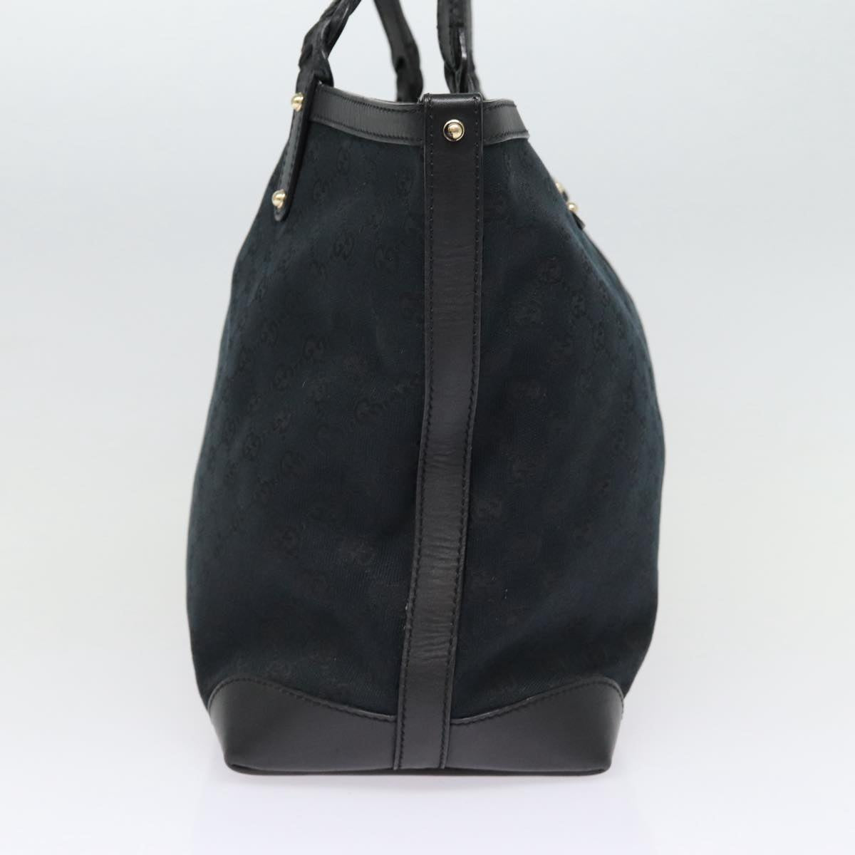 GUCCI GG Canvas Tote Bag Black Gold 247209 ki4735