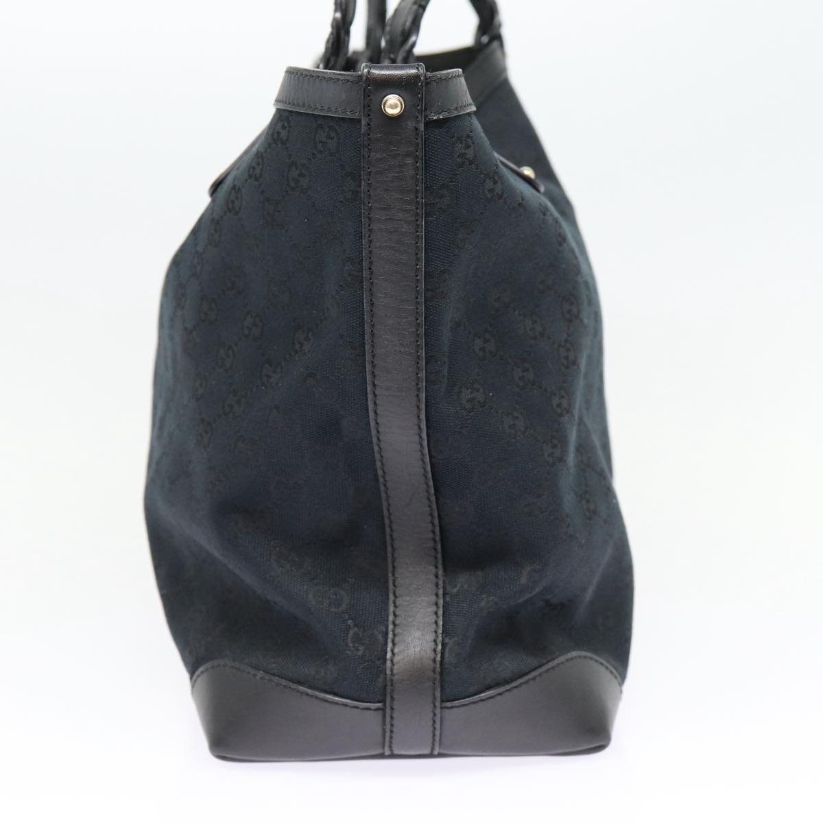 GUCCI GG Canvas Tote Bag Black Gold 247209 ki4735