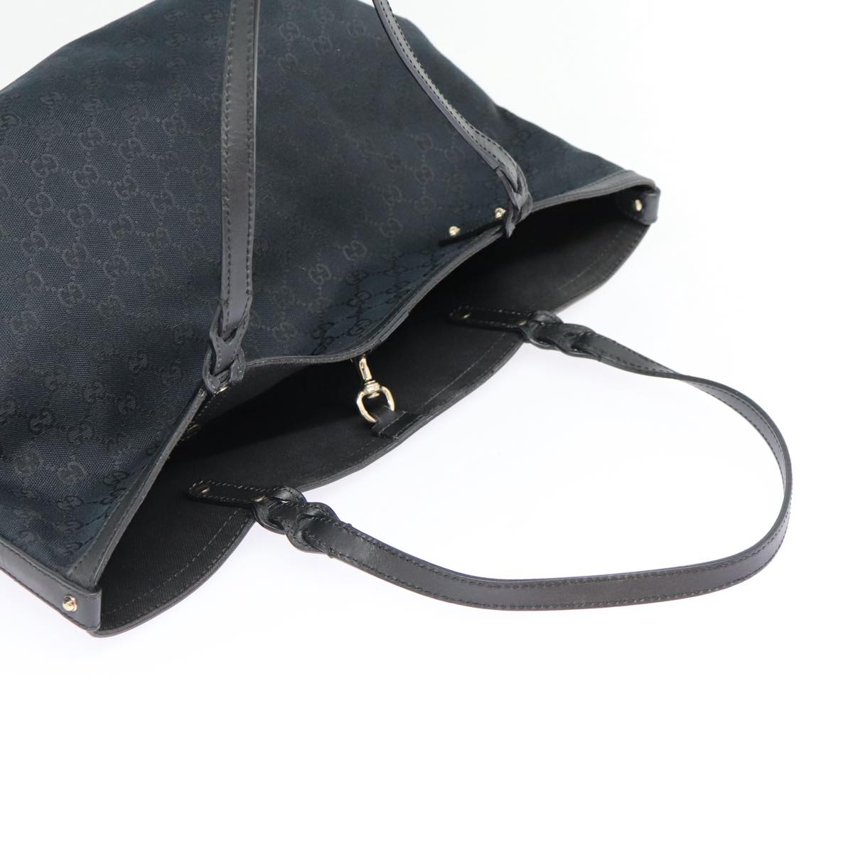 GUCCI GG Canvas Tote Bag Black Gold 247209 ki4735