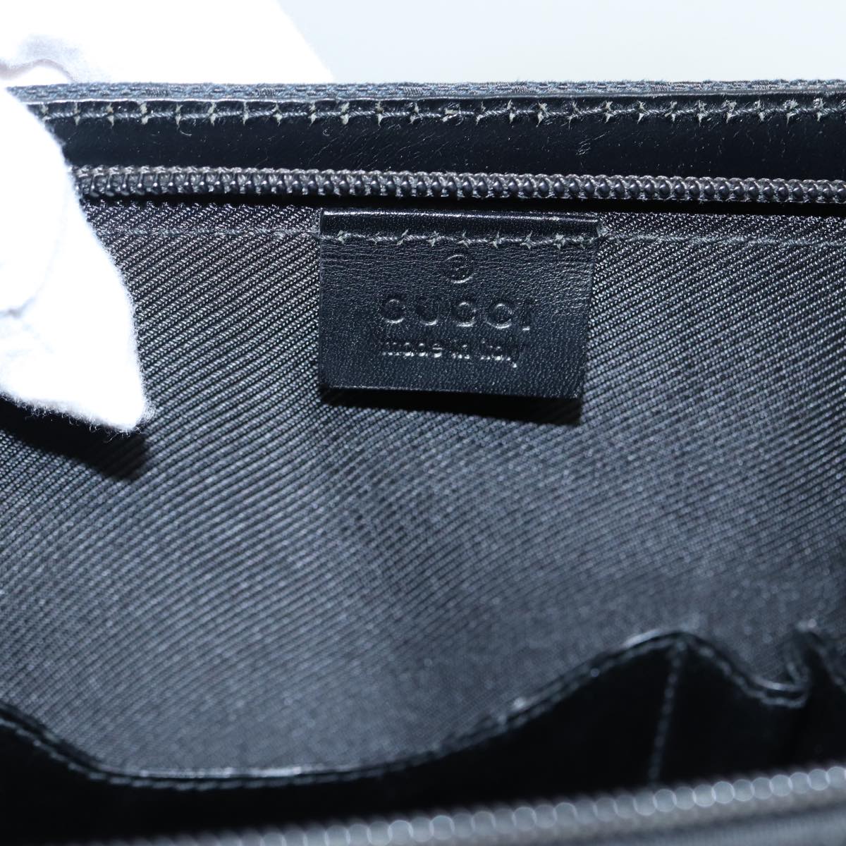 GUCCI GG Canvas Business Bag Black Silver 015 3708 ki4743